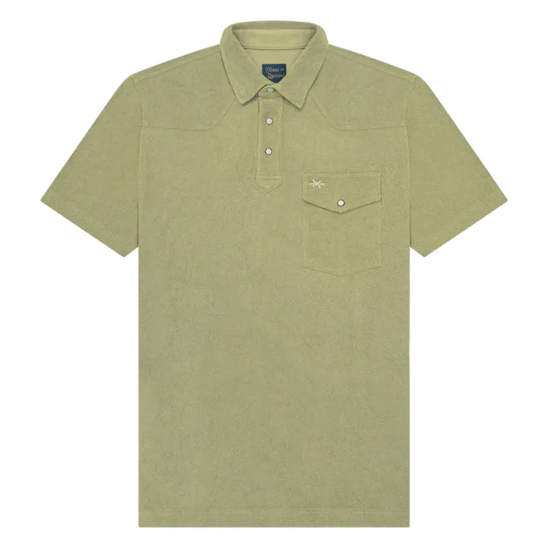 Terlingua Terry Cloth Polo - Agave sold by Texas Standard