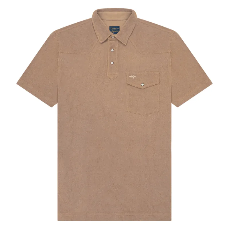 Terlingua Terry Cloth Polo - Pecan Brown sold by Texas Standard