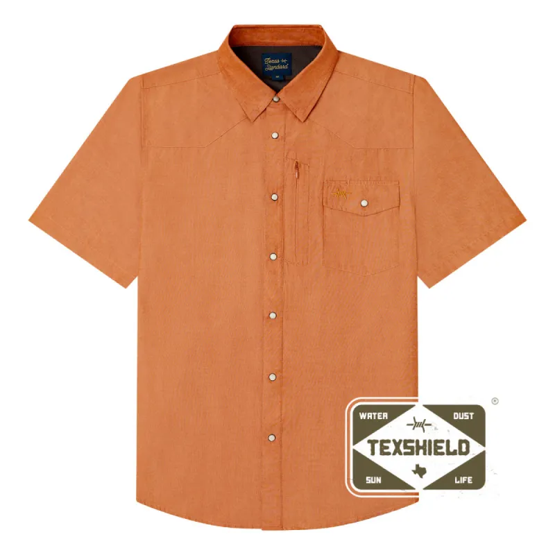 Western Field Shirt Short Sleeve - Burnt Orange sold by Texas Standard