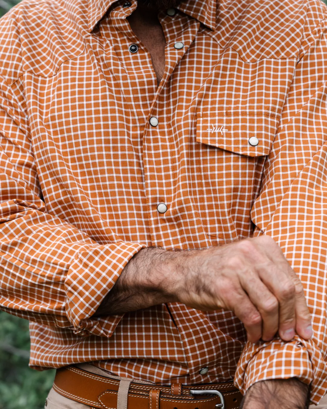 Western Field Shirt - Burnt Orange Check sold by Texas Standard product image thumbnail 3