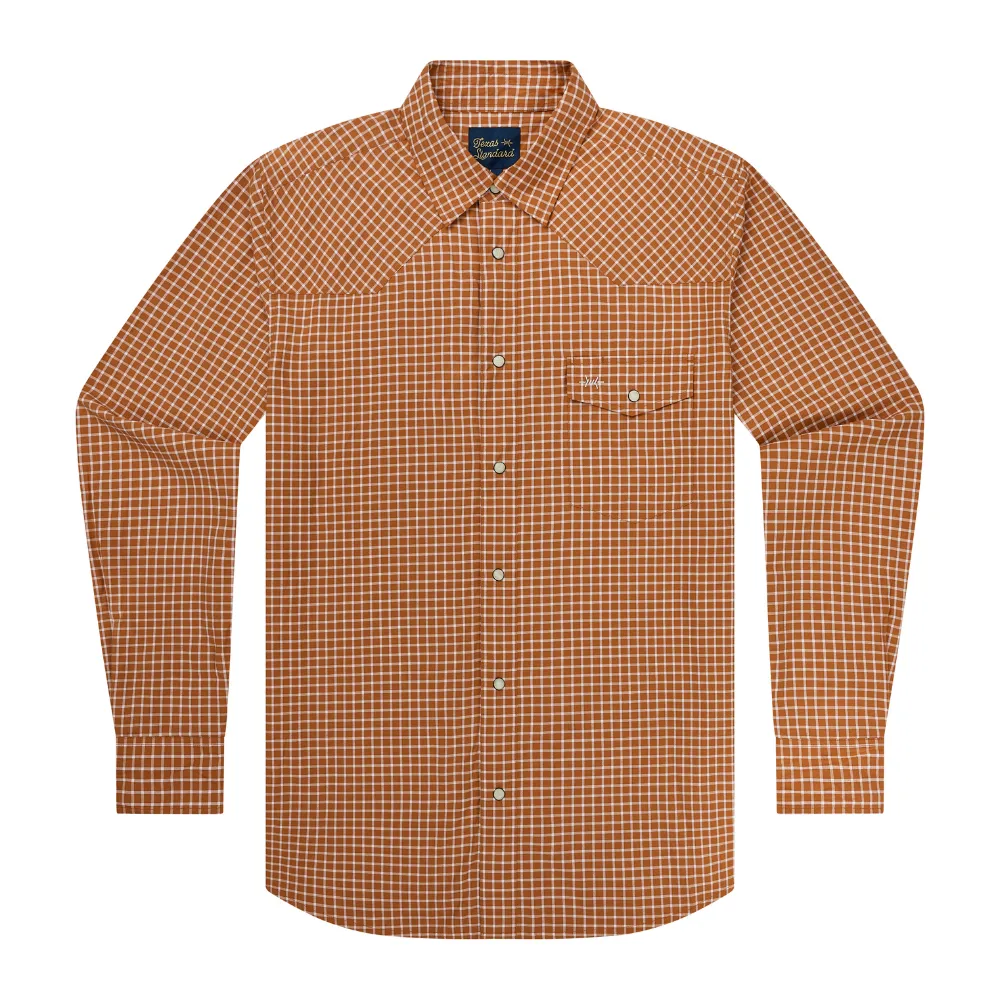 Western Field Shirt - Burnt Orange Check sold by Texas Standard