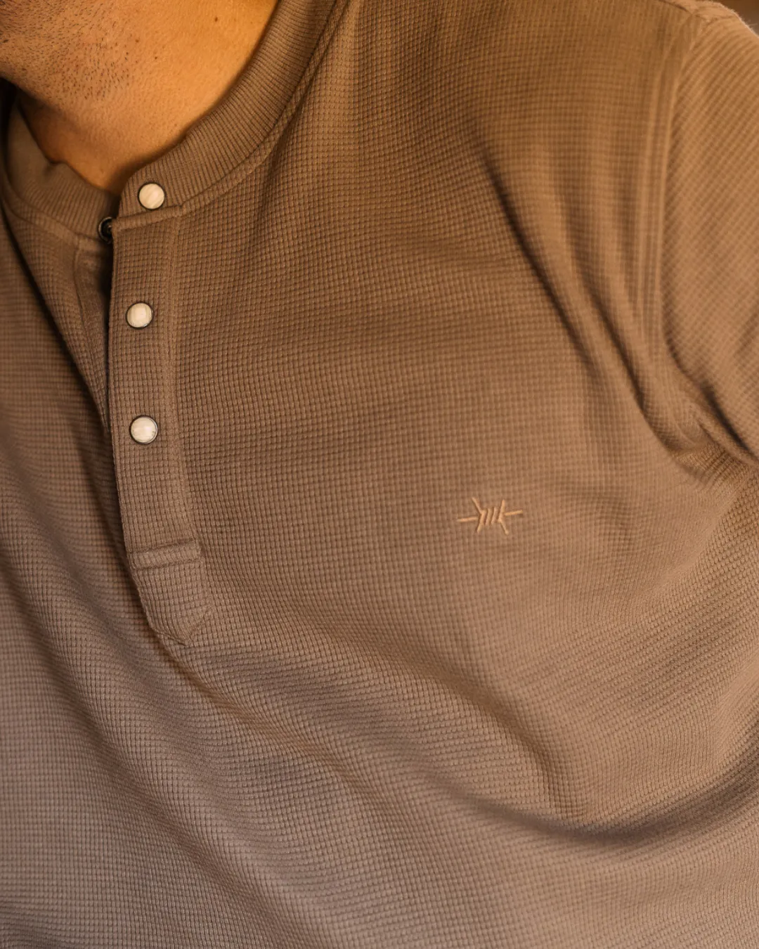 Standard Waffle Henley - Pecan Brown sold by Texas Standard product image thumbnail 4