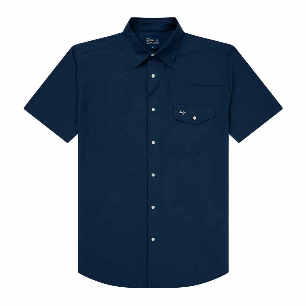 Western Field Shirt Short Sleeve - Navy sold by Texas Standard