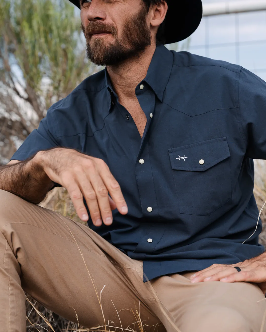 Western Field Shirt Short Sleeve - Navy sold by Texas Standard product image thumbnail 3