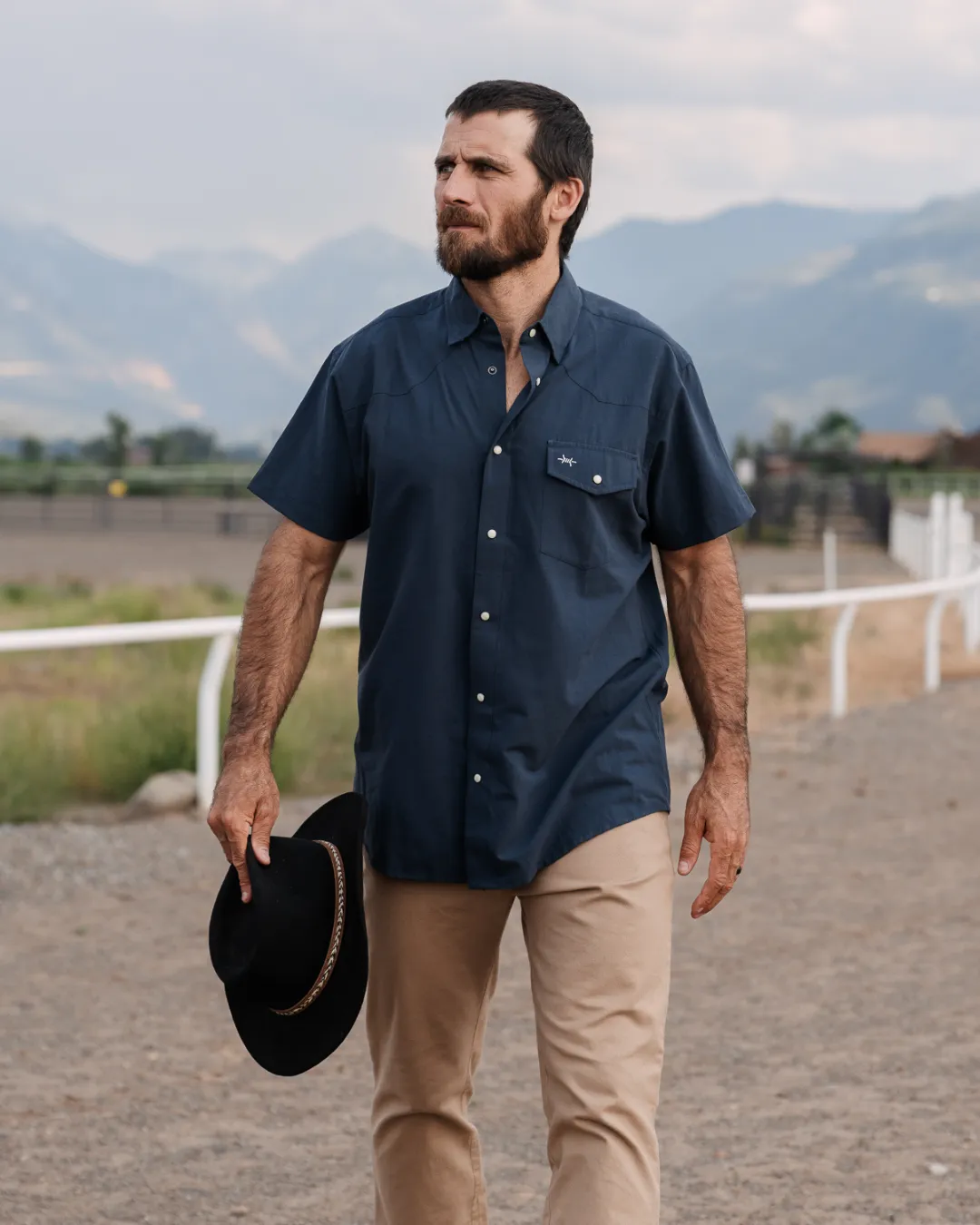 Western Field Shirt Short Sleeve - Navy sold by Texas Standard product image thumbnail 4