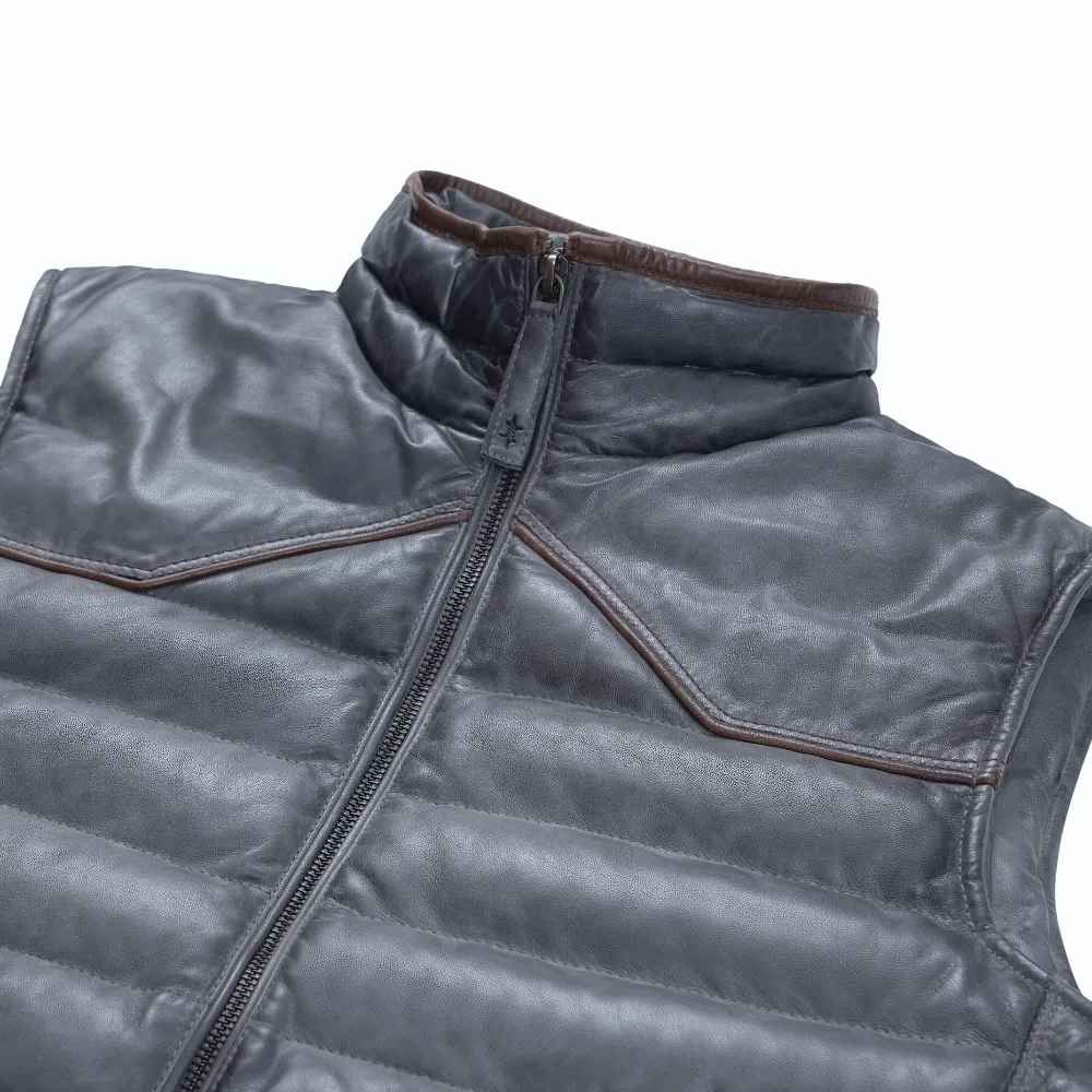 Maverick Leather Vest - Slate sold by Texas Standard product image thumbnail 2
