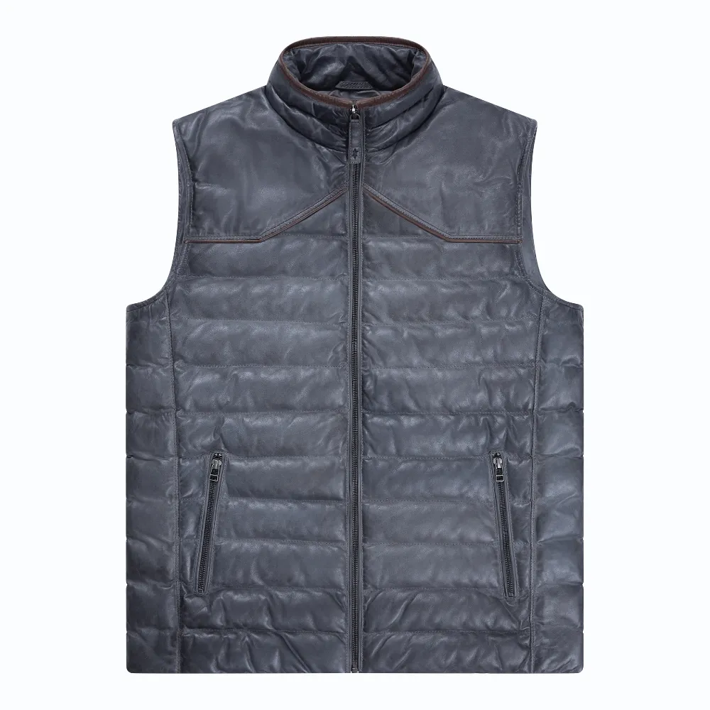 Maverick Leather Vest - Slate sold by Texas Standard