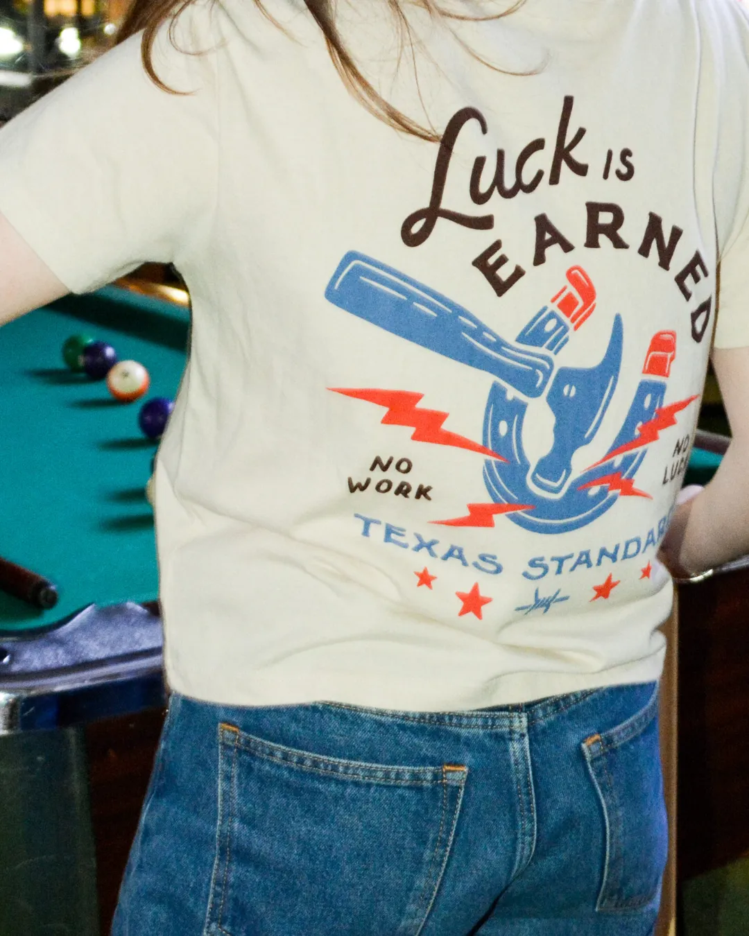 Women's Crop Tee - No Work No Luck sold by Texas Standard product image thumbnail 4
