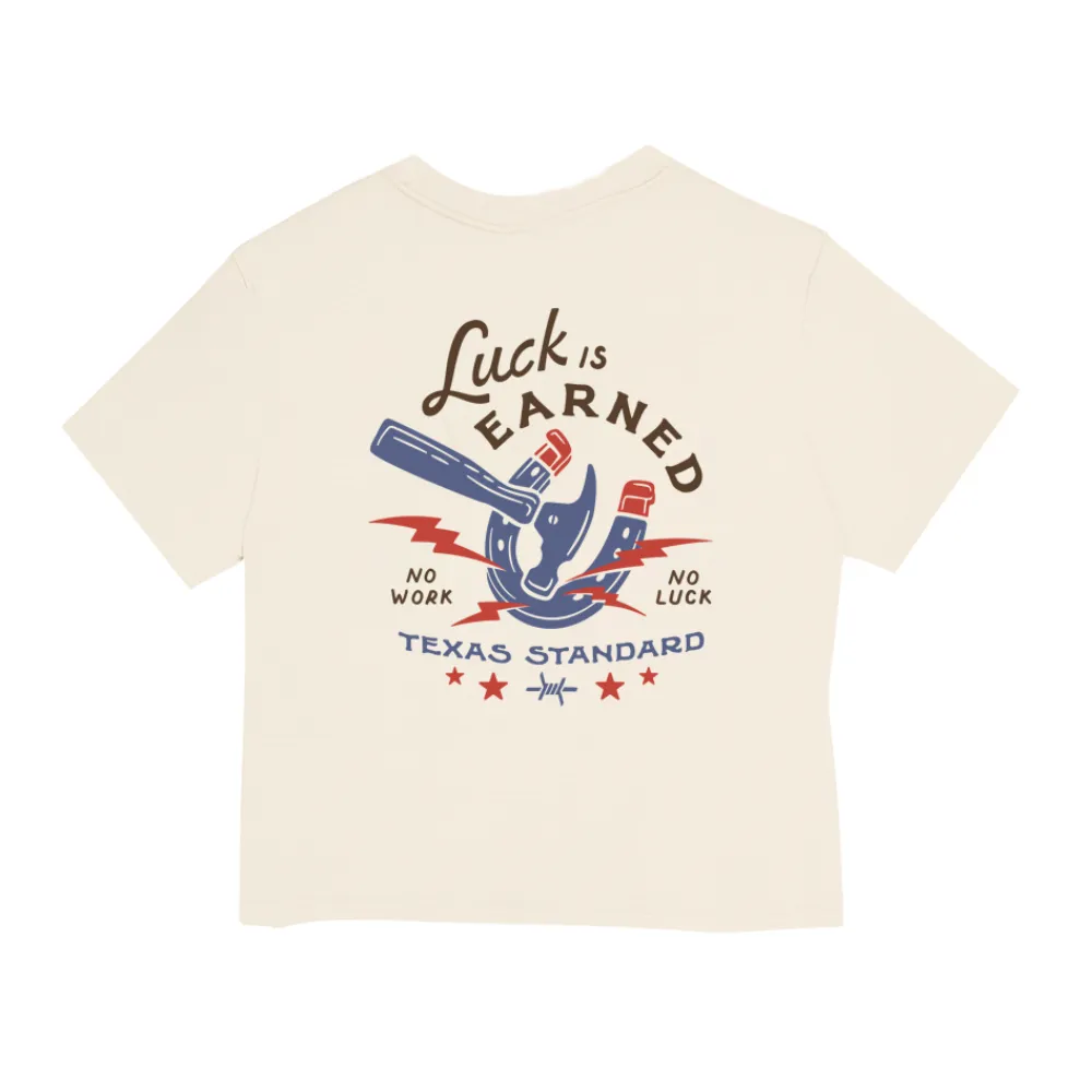 Women's Crop Tee - No Work No Luck sold by Texas Standard
