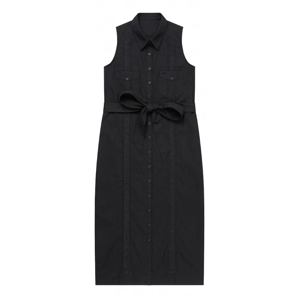 Tejas Guayabera Dress Midi Length - Diablo sold by Texas Standard