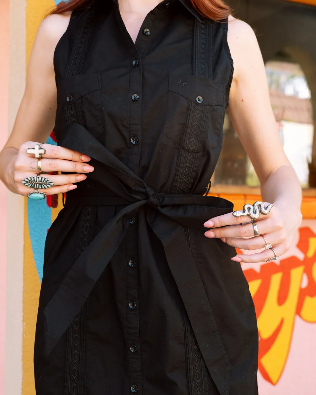 Tejas Guayabera Dress Midi Length - Diablo sold by Texas Standard product image thumbnail 5