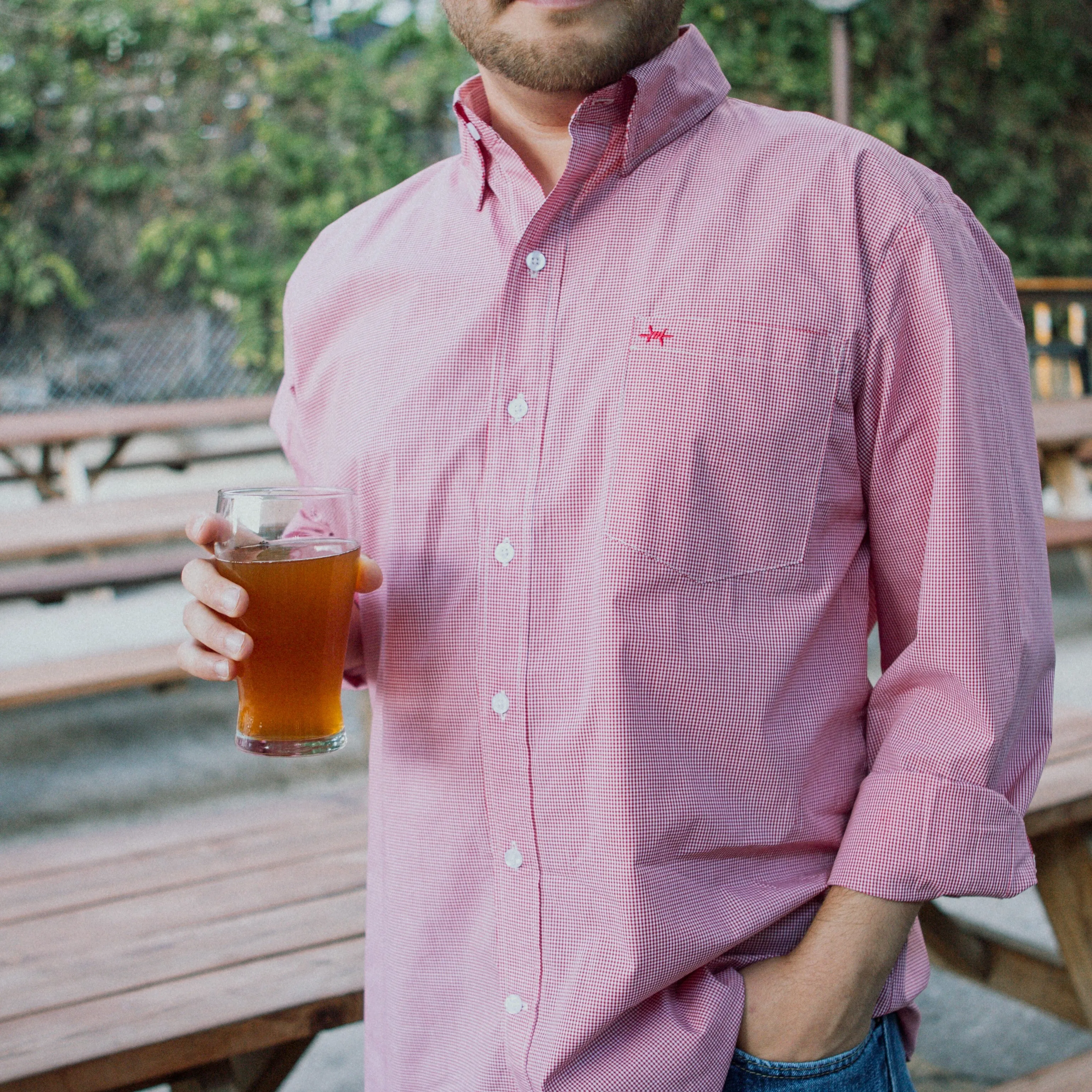 Gameday Sport Shirt - Red Microcheck sold by Texas Standard product image thumbnail 3