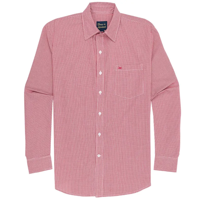 Gameday Sport Shirt - Red Microcheck sold by Texas Standard