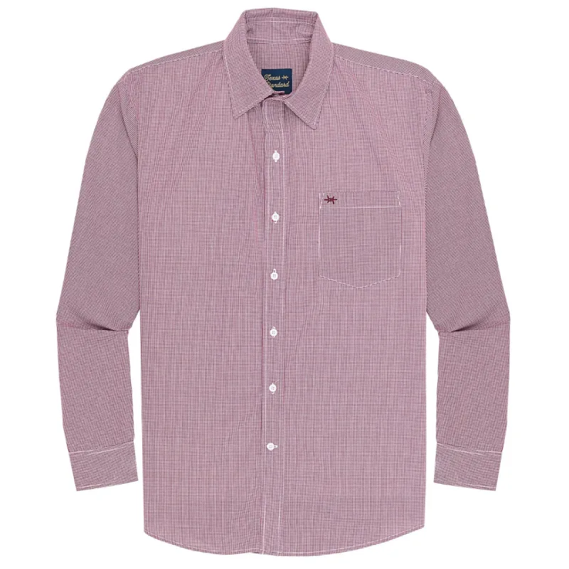 Gameday Sport Shirt - Maroon Microcheck sold by Texas Standard