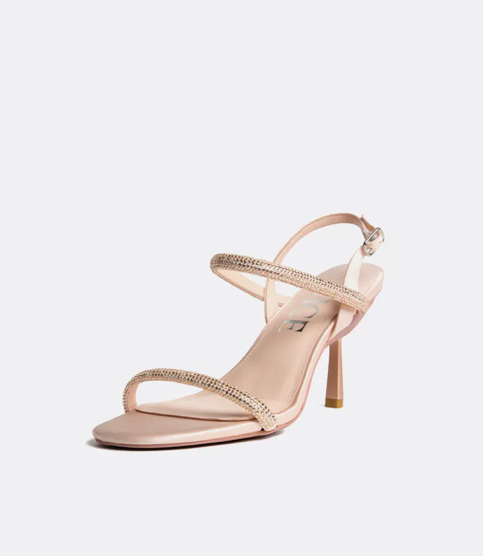 Brooklyn Sandals in Rose Gold Crystal sold by VICE VERSA