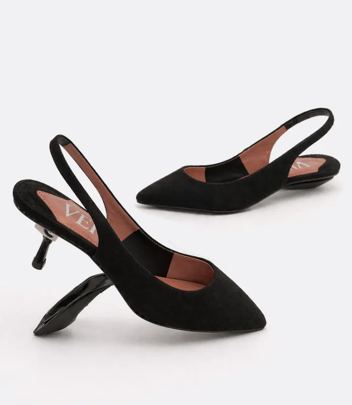 Valentina Pumps in Black Suede made by VICE VERSA