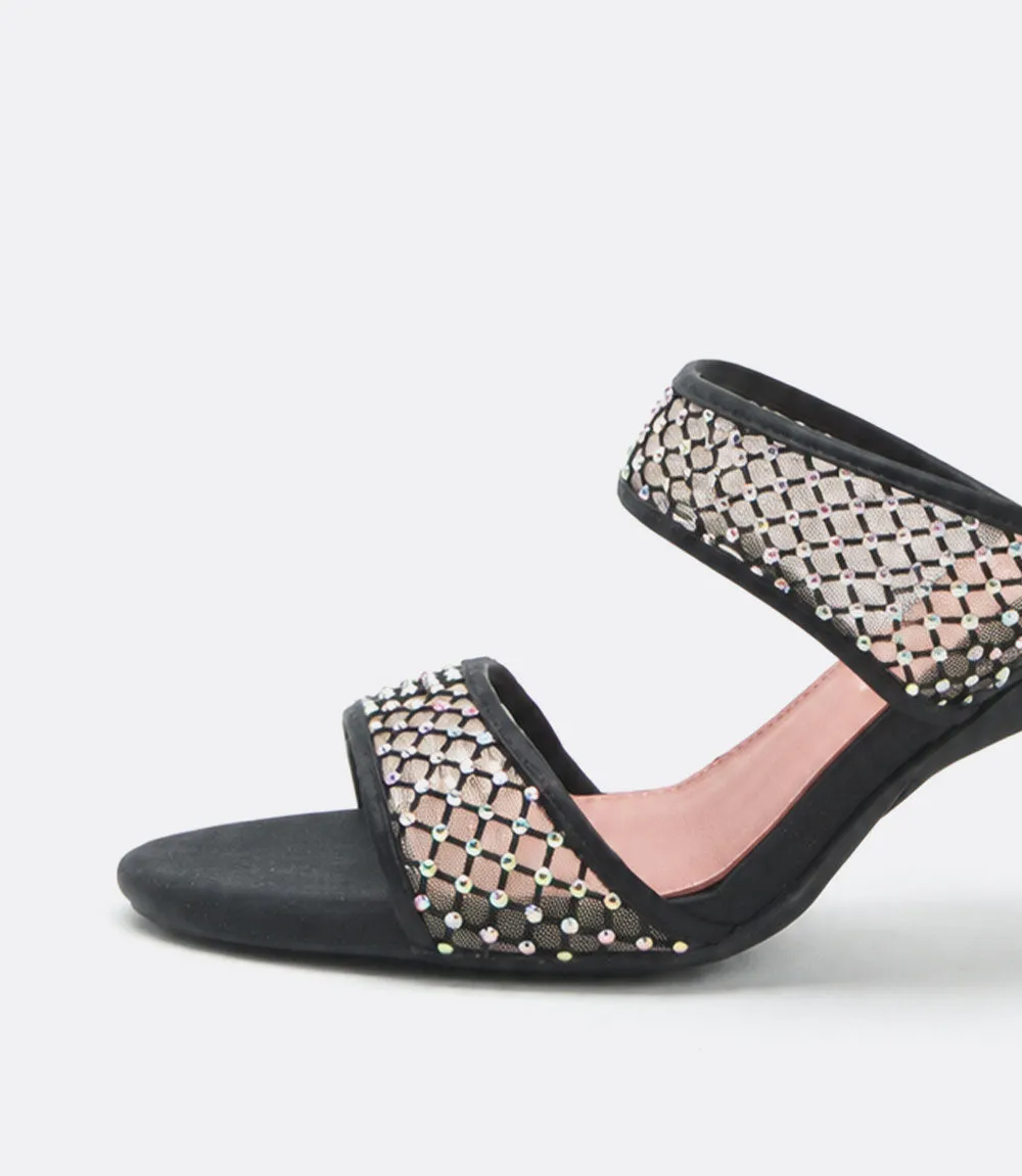 Mia Mules in Black Crystal Mesh sold by VICE VERSA product image thumbnail 4