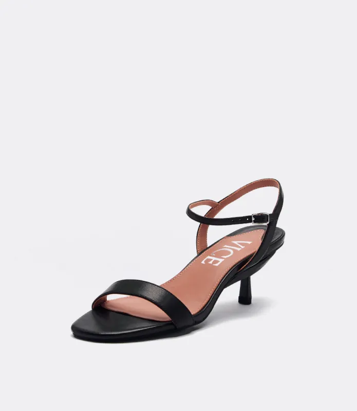 Venice Sandals in Black Leather made by VICE VERSA