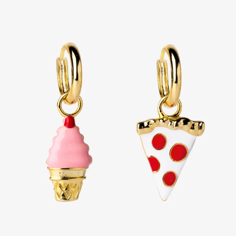 Pizza & Ice Cream Hoop Earrings sold by Yellow Owl Workshop