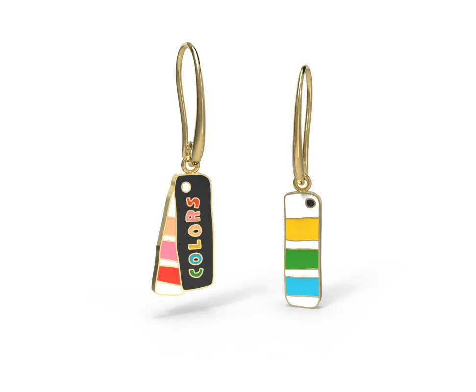 Colors Swatch Book Drop Earrings sold by Yellow Owl Workshop