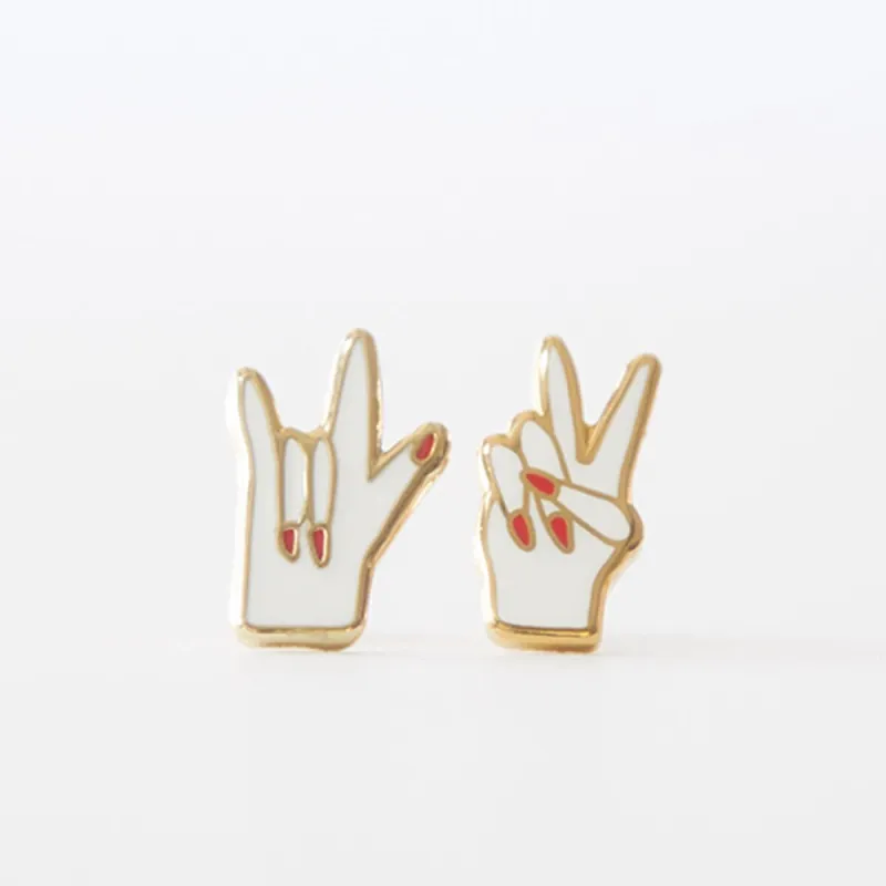 Peace & Love Earrings sold by Yellow Owl Workshop