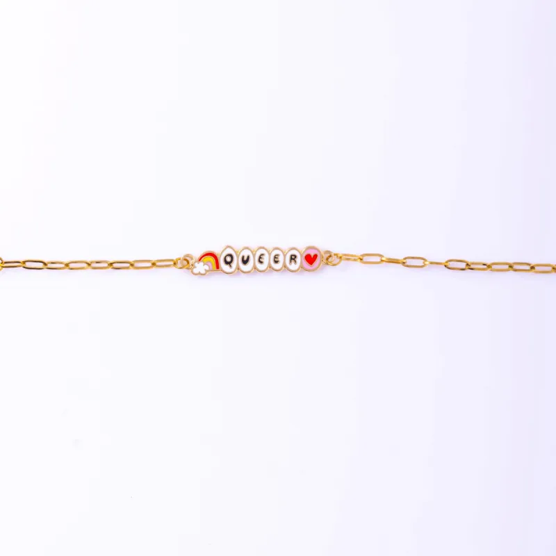 Queer Bracelet sold by Yellow Owl Workshop