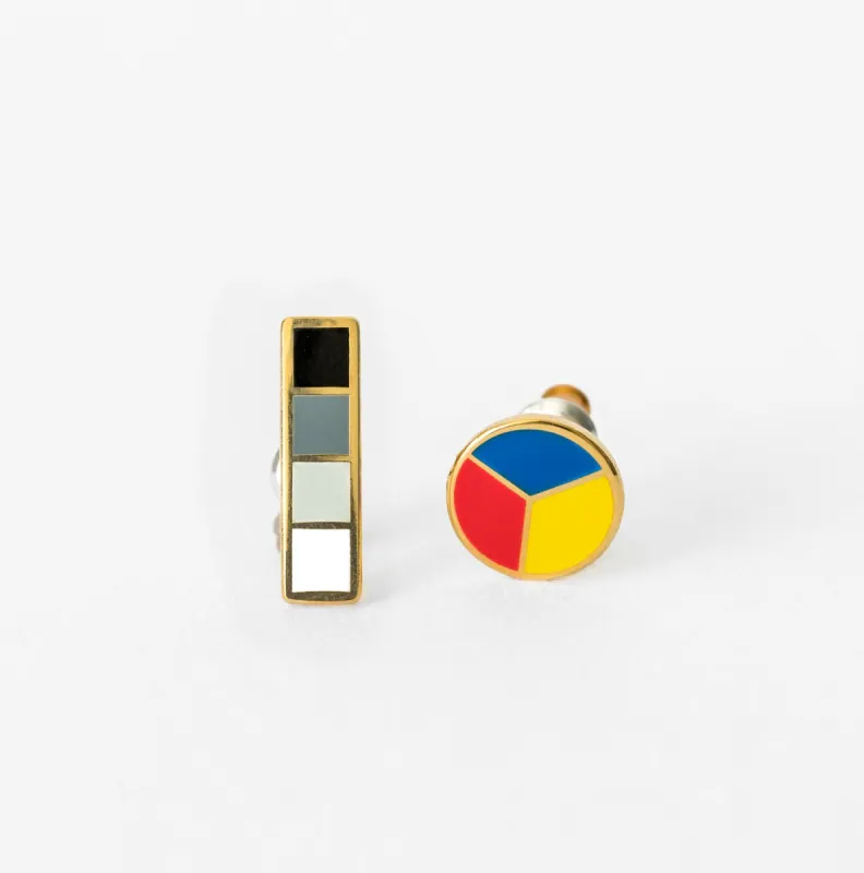 Color Wheel & Grayscale Earrings sold by Yellow Owl Workshop