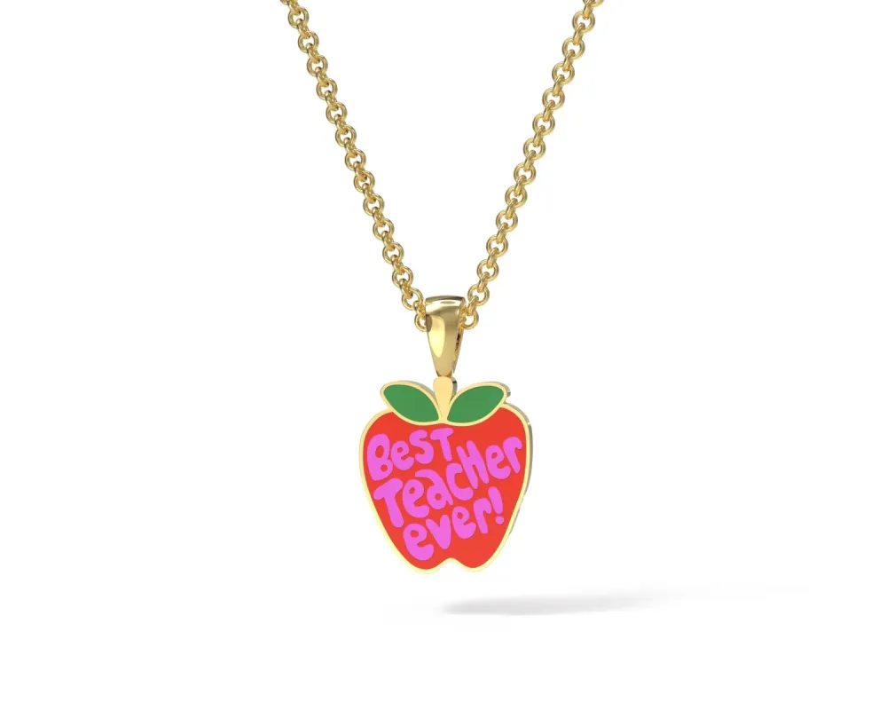 Teacher Apple Pendant sold by Yellow Owl Workshop