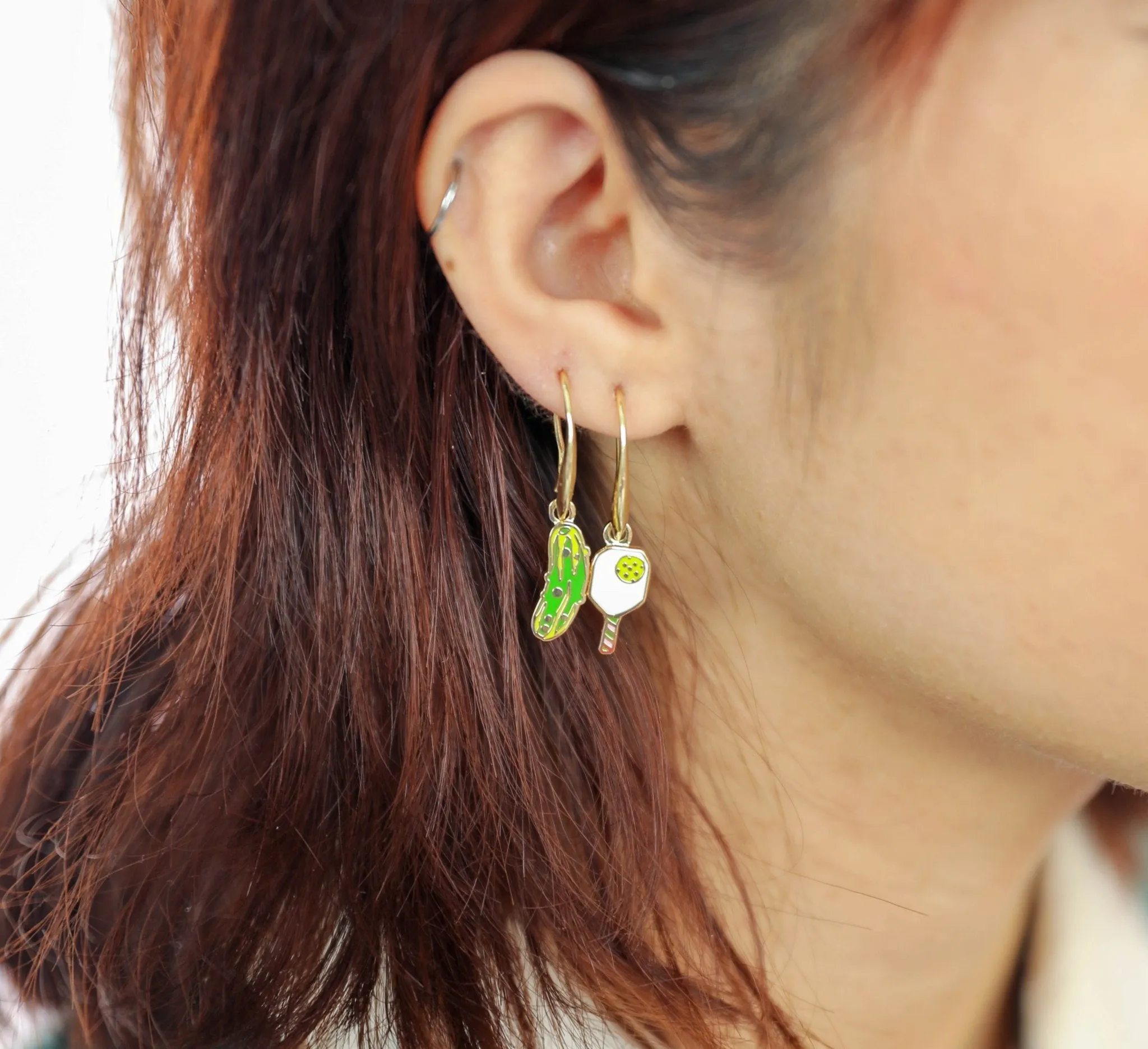 Pickle Ball Drop Earrings sold by Yellow Owl Workshop product image thumbnail 2