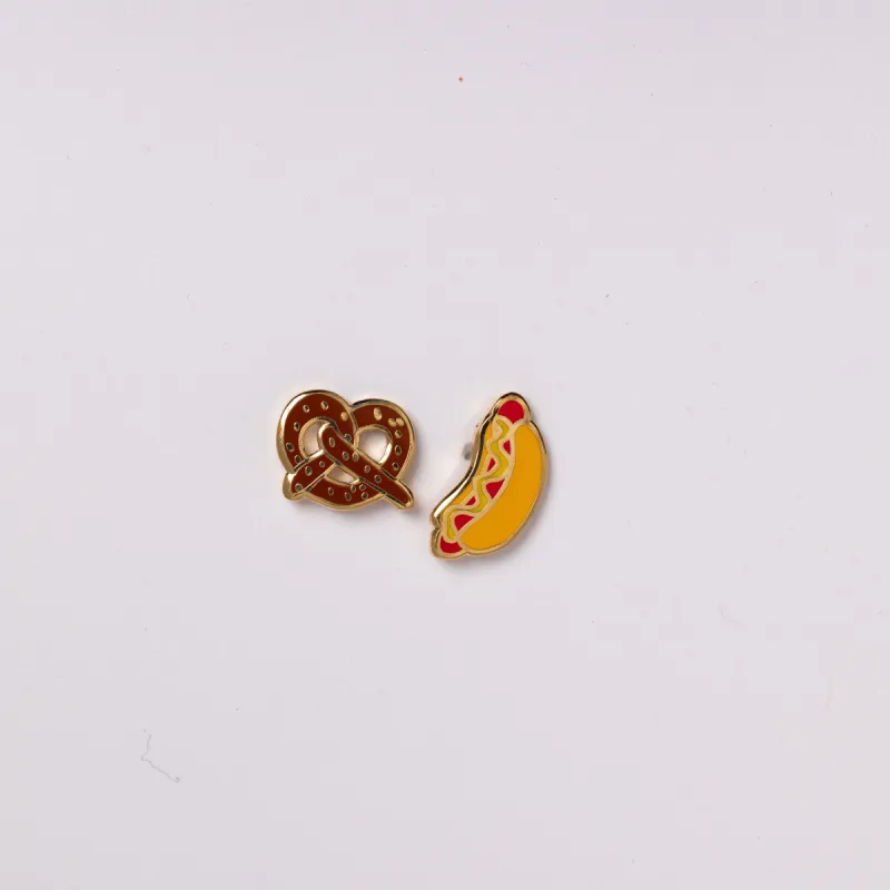 Hot Dog & Pretzel Earrings sold by Yellow Owl Workshop