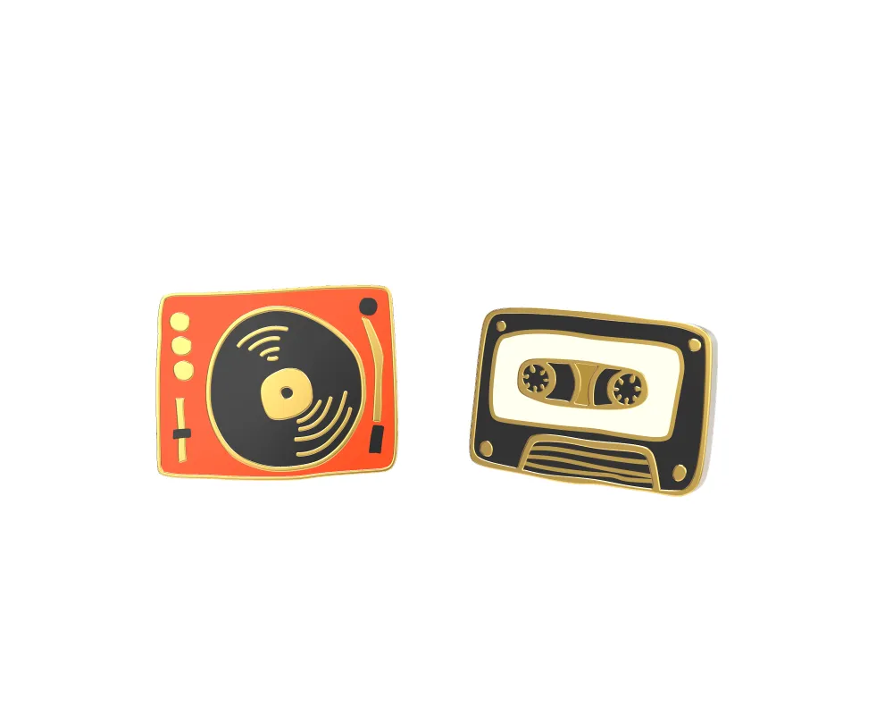 Record Player & Tape Earrings sold by Yellow Owl Workshop