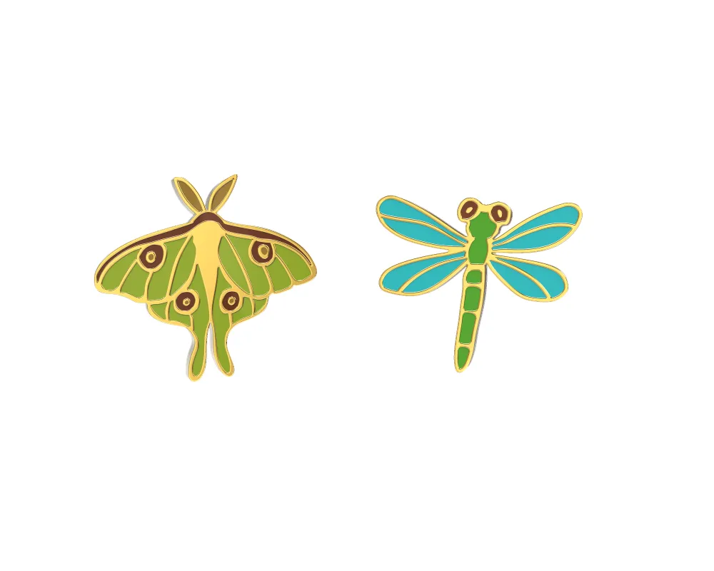 Luna Moth & Dragonfly Earrings sold by Yellow Owl Workshop