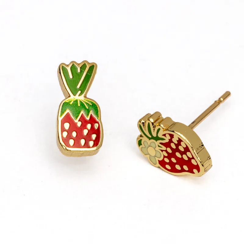 Strawberry Candy Earrings made by Yellow Owl Workshop
