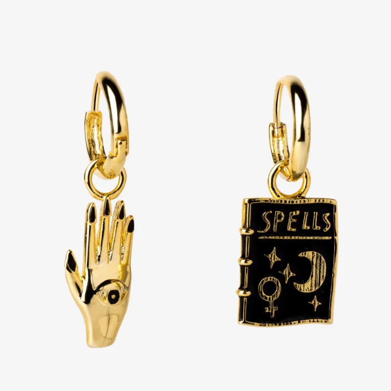 Mystic Spells Hoop Earrings sold by Yellow Owl Workshop