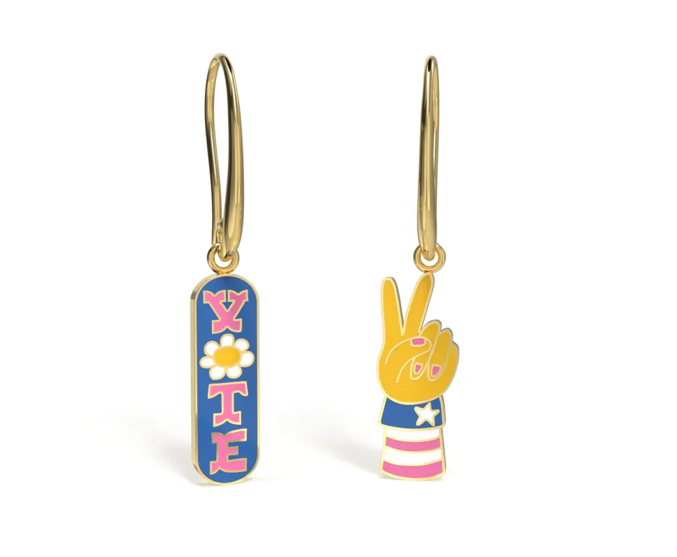 VOTE Drop Earrings sold by Yellow Owl Workshop