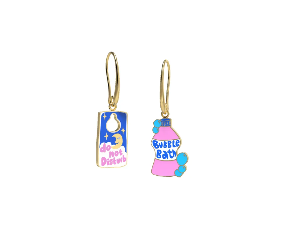 Self-Care Bubble Bath Drop Earrings sold by Yellow Owl Workshop