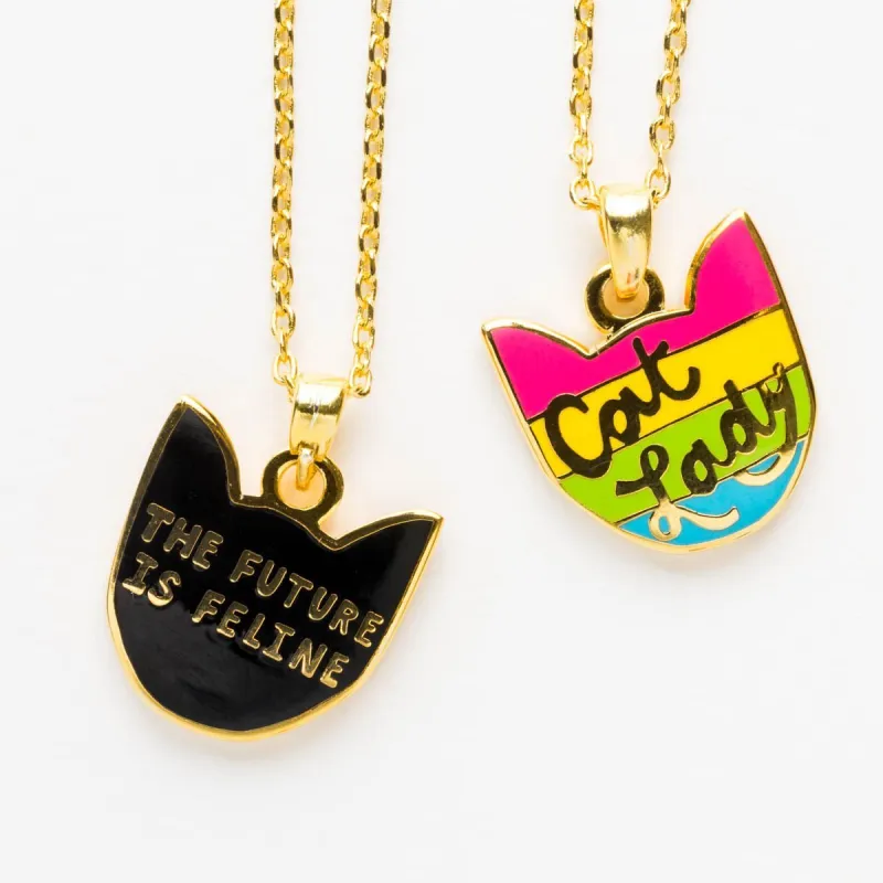 Cat Lady - Double Sided Pendant sold by Yellow Owl Workshop