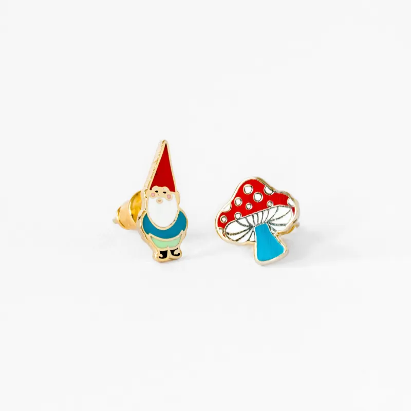 Gnome & Mushroom Earrings sold by Yellow Owl Workshop