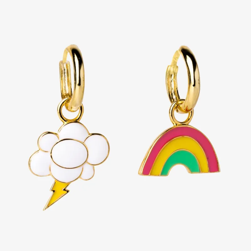 Rainbow & Cloud Hoop Earrings sold by Yellow Owl Workshop