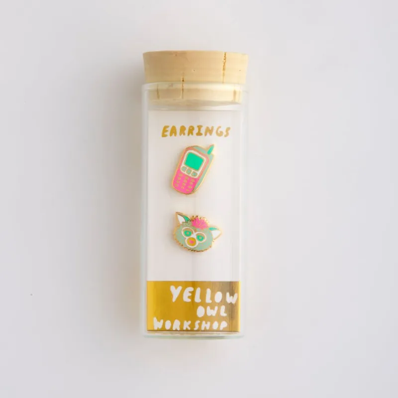 90's Cell Phone & Furby Earrings sold by Yellow Owl Workshop