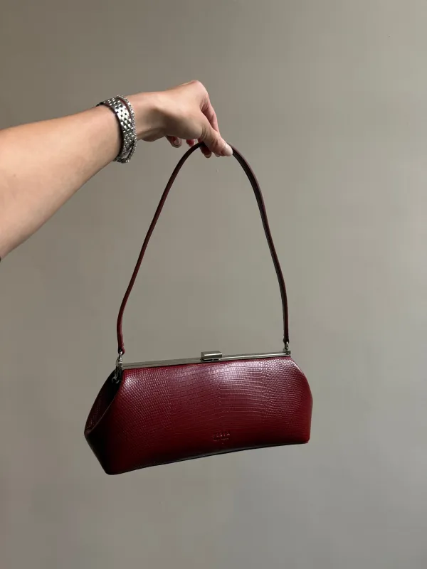 Framed Clutch Bag Red Lizard - Archive sold by Freja New York