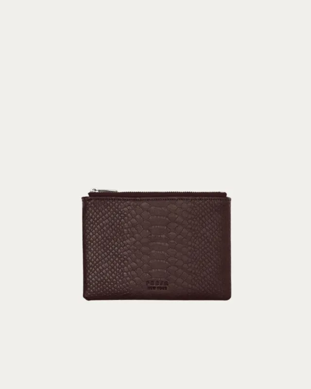 Zip Pouch Berry Croc sold by Freja New York