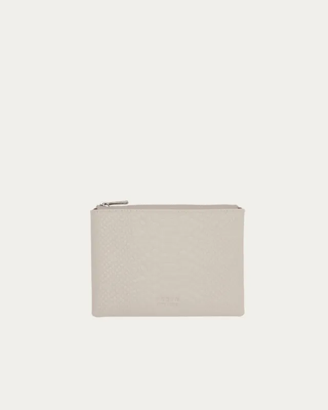 Zip Pouch 8 Oat Croc sold by Freja New York
