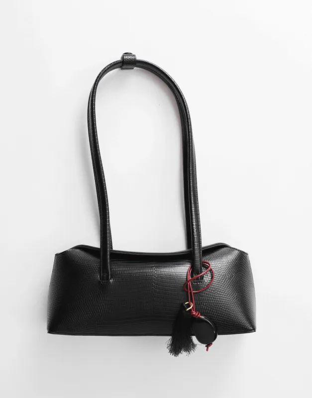 Mini Chrystie Bag Reptile Noir made by Freja New York