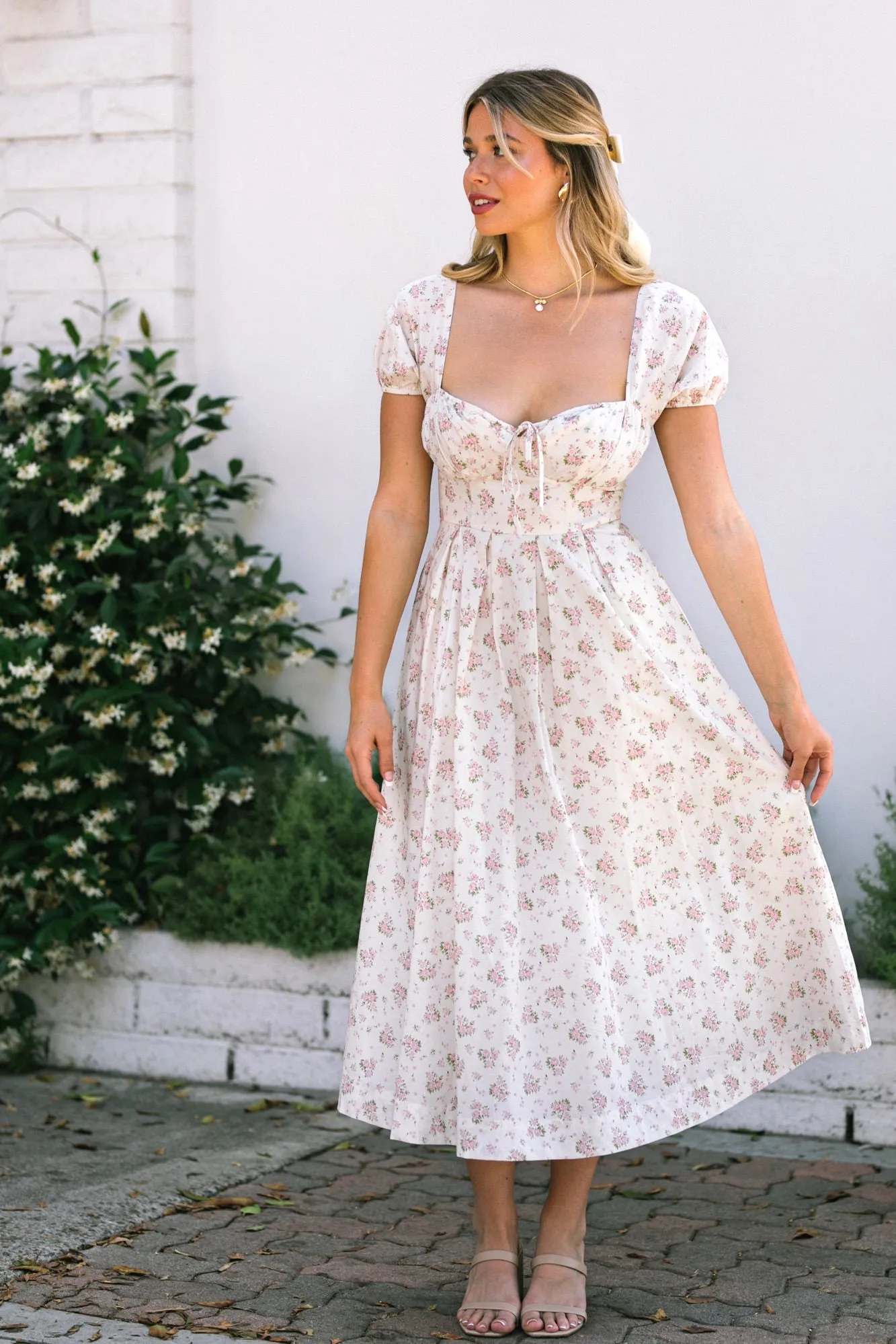 Fatima Floral Sweetheart Dress sold by Morning Lavender product image thumbnail 2