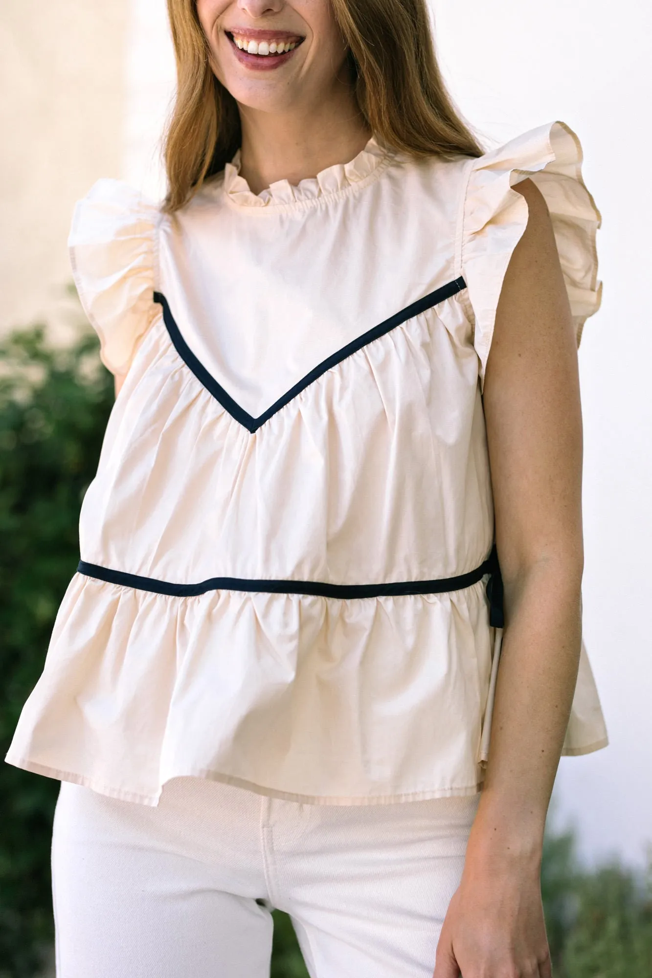 Bernadette Contrast Ruffled Top sold by Morning Lavender product image thumbnail 5