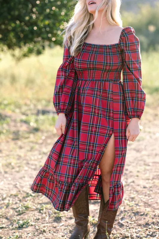 Carol Plaid Smocked Dress sold by Morning Lavender