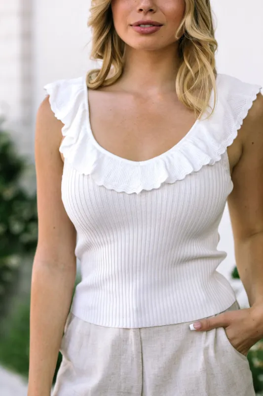 Doreen Ruffled Knit Tank sold by Morning Lavender