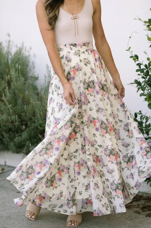 Genesis Floral Maxi Skirt sold by Morning Lavender
