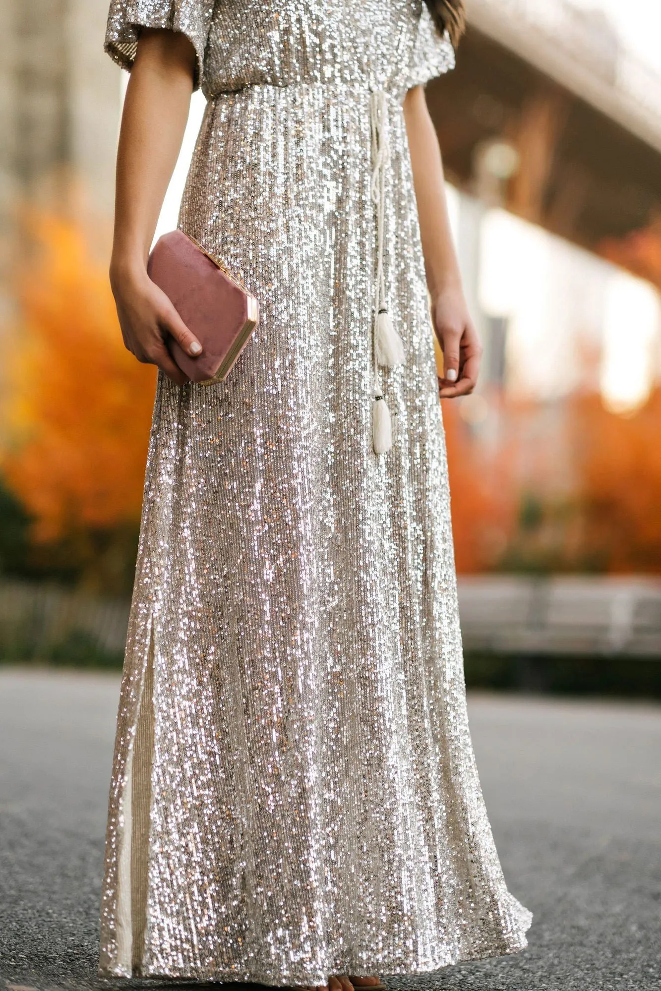 Celia Silver Sequin Maxi Dress sold by Morning Lavender product image thumbnail 5